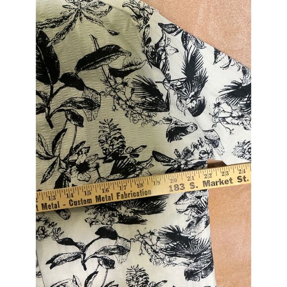 Dazy Women's Floral Print Button Down Short Sleeve Shirt Top - Size L - Picture 7 of 9